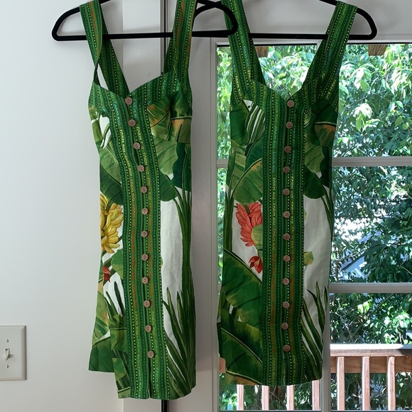 Farm Rio Fresh Forest Scarf Sweetheart-Neck Minidress - Picture 8 of 10